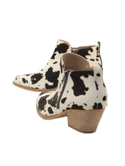  Western inspired Gracemont booties from Very Volatile refresh your wardrobe with on-trend animal print in genuine calf hair. The functioning metal side zippers mean you can slip these on with your favorite pair of jeans and head straight into the weekend.  black white cow4