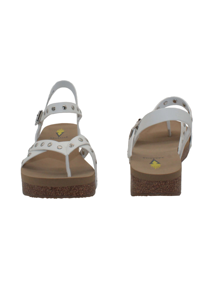  Volatile's Kelton sandal in a vegan leather is our warm weather staple. The low platform wedge adds a subtle lift while offering stability, perfect for dressing up weekend wear or keeping fashionably comfortable at the next outdoor party. Style them with everything, from shorts to dresses, and more. white  3