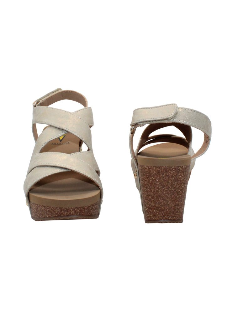 zero-sum Women's Raffia Platform Sandals Velcro